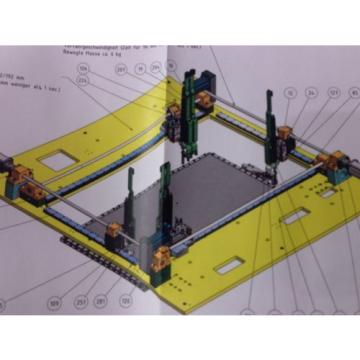 2 x Schraubstation Rexroth mit je 6x Schraubspindel und vierseiten Linearführung