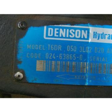 DENISON HYDRAULIC PUMP  1 1/2#034; SHAFT MODEL T6DR 050 3L02 B20 A1