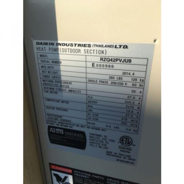 Daikin Kazakhstan   RZQ42PV9U9 heat pump 42,000 btu out door unit only #4 image