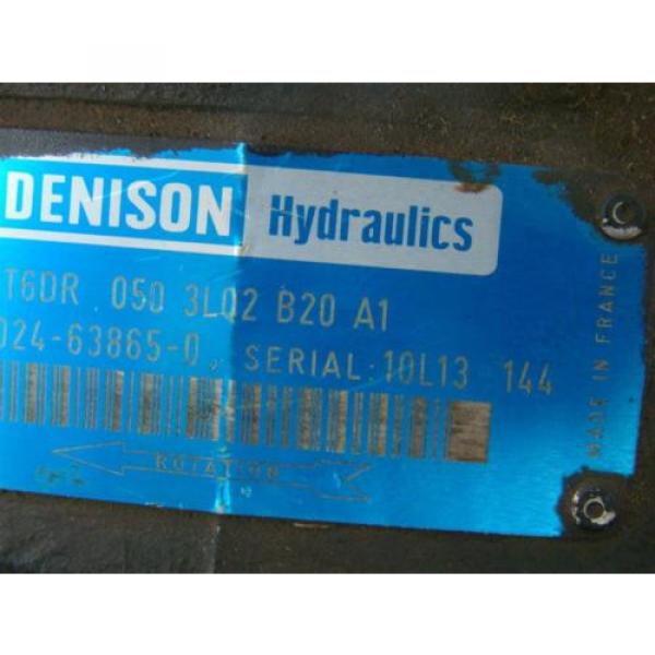 DENISON HYDRAULIC PUMP  1 1/2#034; SHAFT MODEL T6DR 050 3L02 B20 A1 #4 image