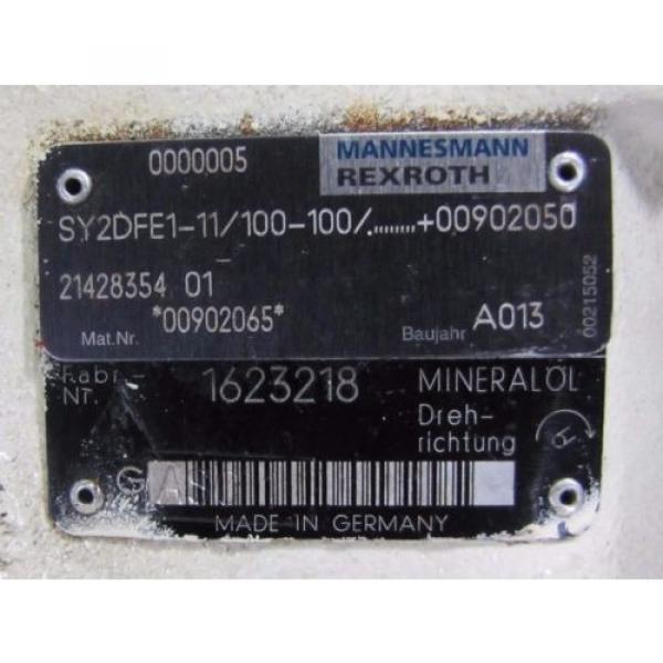 MANNESMANN Equatorial Guinea  REXROTH SY2DFE1-11/100-100/........+00902050 HYDRAULIC PUMP #2 image